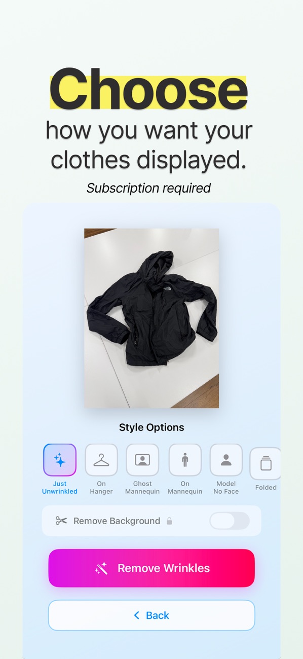 Clothing Studio: Unwrinkle AI screenshot 2